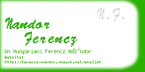 nandor ferencz business card
